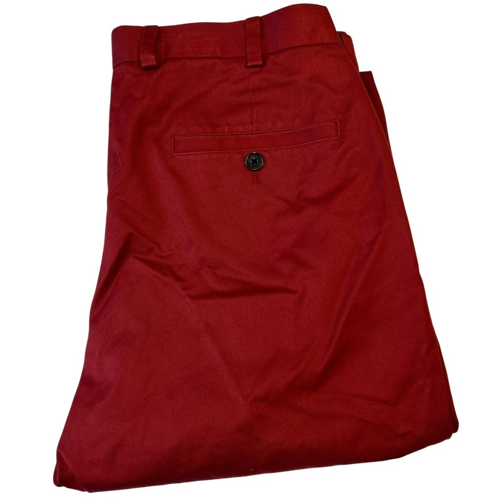 Brooks Brothers Advantage Chino Clark Fit 32x30 Men's Cranberry Red Cotton Pants